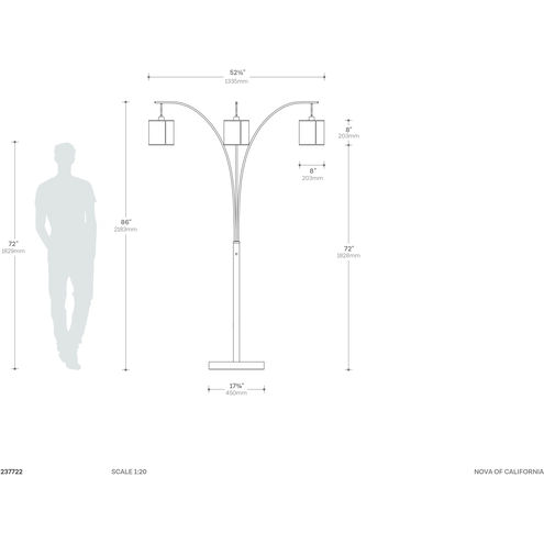 Layers 86 inch 60.00 watt Charcoal Gray and Gunmetal Arc Floor Lamp Portable Light