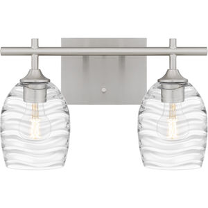 Quoizel Lucy 2 Light 15 inch Brushed Nickel Bath Light Wall Light, Medium LCY8615BN - Open Box