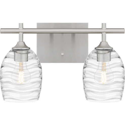 Quoizel Lucy 2 Light 15 inch Brushed Nickel Bath Light Wall Light, Medium LCY8615BN - Open Box