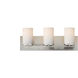 Lateral 3 Light 20 inch Satin Nickel Bath Vanity Wall Light in Satin White