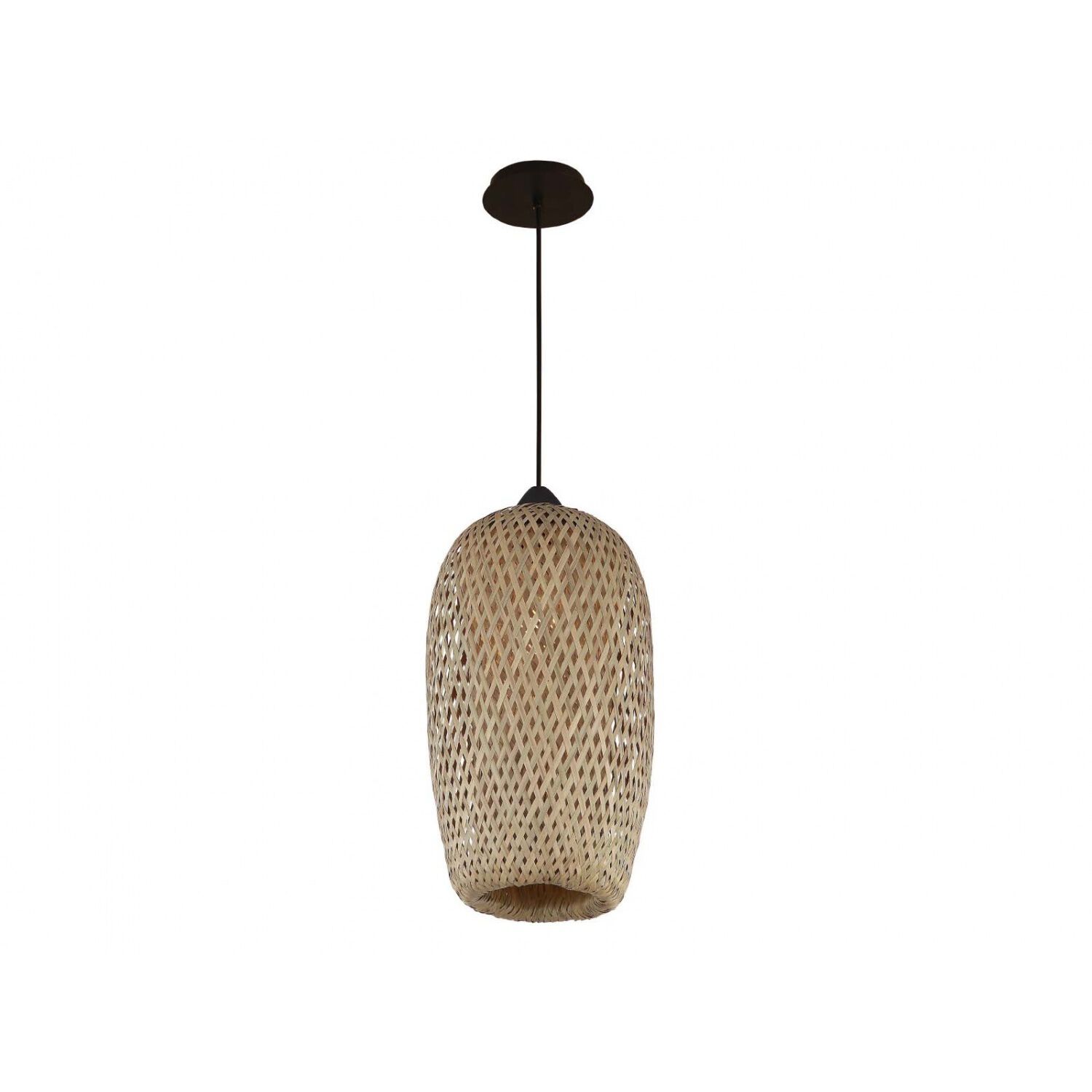 Tulum 1 Light 5 inch Bamboo Wicker and Black Pendant Ceiling Light