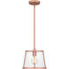 Piccolo 1 Light 11 inch Matte Rose Gold Mini Pendant Ceiling Light