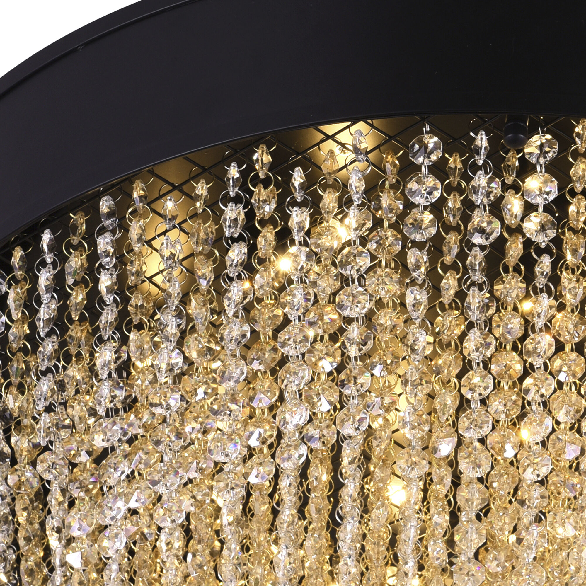 Medina 7 Light 16 inch Black Drum Shade Flush Mount Ceiling Light