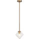 Novo 1 Light 7.88 inch Aged Gold Brass Chandelier Ceiling Light in Aged Gold Brass and Clear