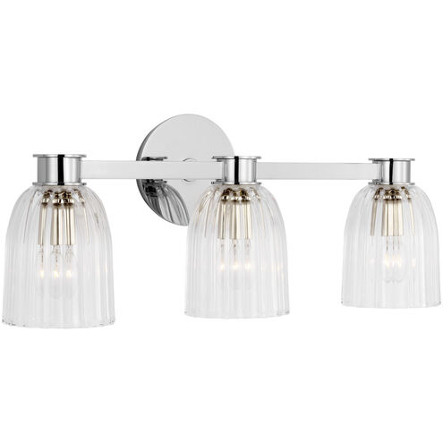 AERIN Asalea LED 21 inch Polished Nickel Triple Vanity Light Wall Light