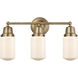 Aditi Dover 3 Light 21 inch Brushed Brass Bath Vanity Light Wall Light in Matte White Glass