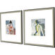 Figurative Blue and Green and White and Yellow Framed Art