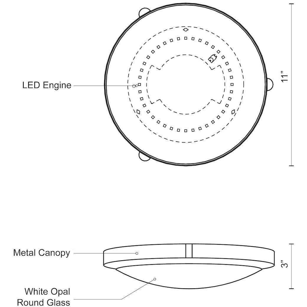 Floyd LED 11 inch Brushed Nickel Flush Mount Ceiling Light