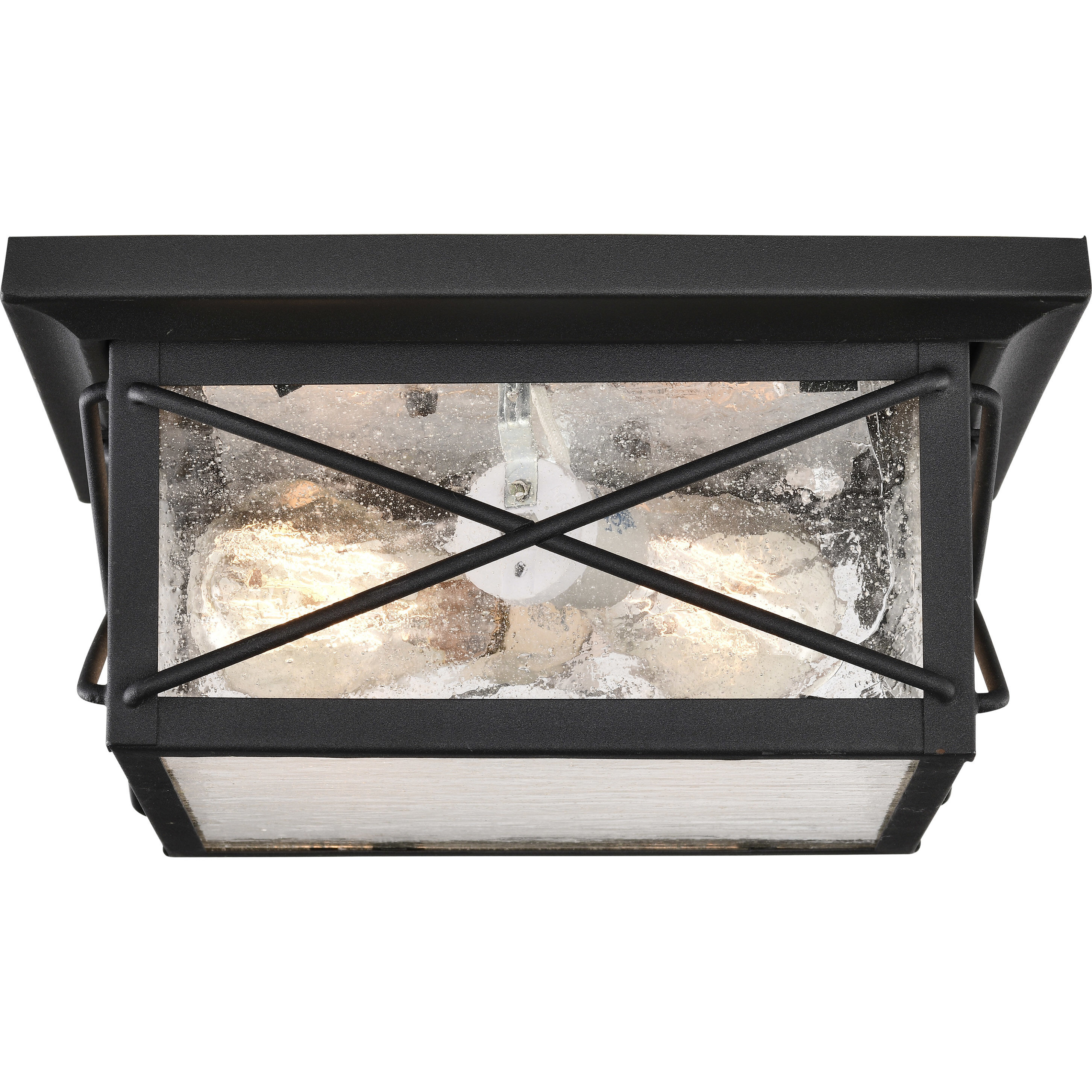 Wingate 2 Light 11 inch Textured Black Outdoor Flush Mount