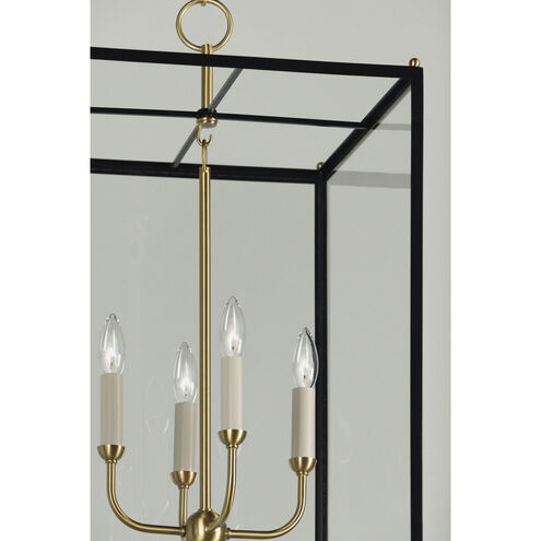 Chaselton 4 Light 15 inch Aged Brass/Darkest Blue Hanging Lantern Ceiling Light