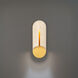 Clog LED 16 inch Beige Travertine and Aged Brass Outdoor Wall Lighting in 2700K