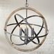 Bluffton 6 Light 28.5 inch Iron and Wood Pendant Ceiling Light 