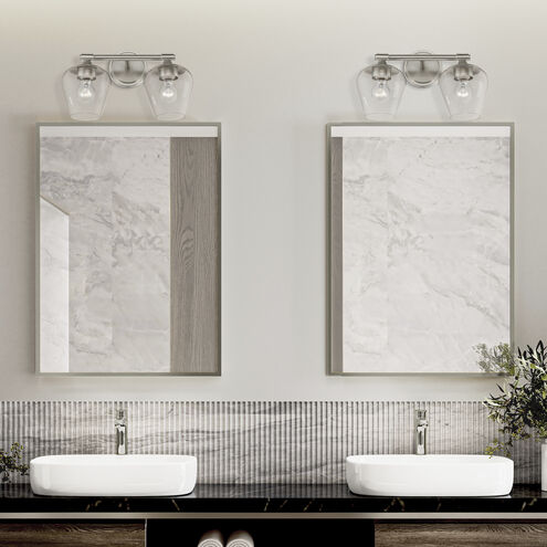 Willow 2 Light 15 inch Brushed Nickel Vanity Sconce Wall Light