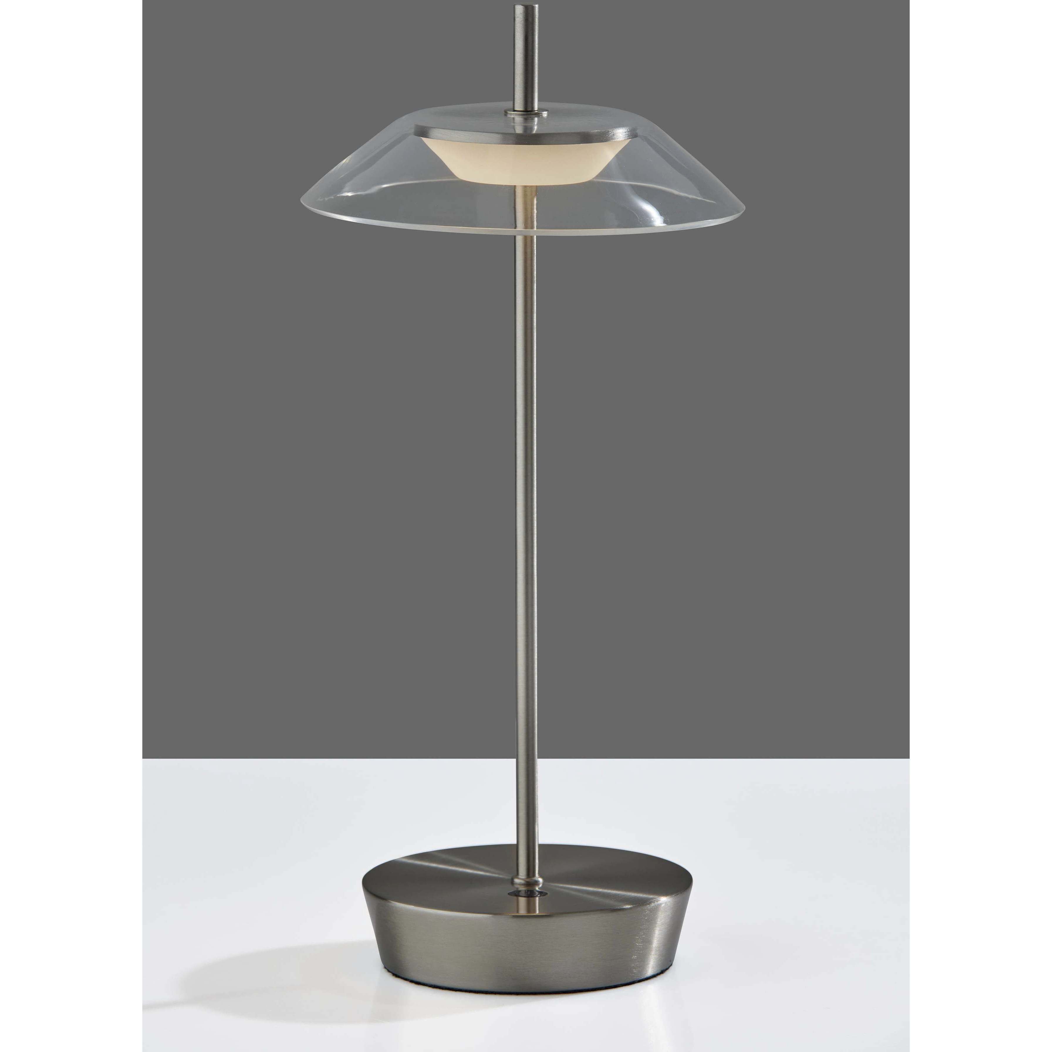 Ako 12 inch 2.00 watt Brushed Steel Cordless Table Lamp Portable Light, ADS360