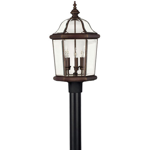 Augusta 3 Light 23.25 inch Copper Bronze Outdoor Post Mount Lantern