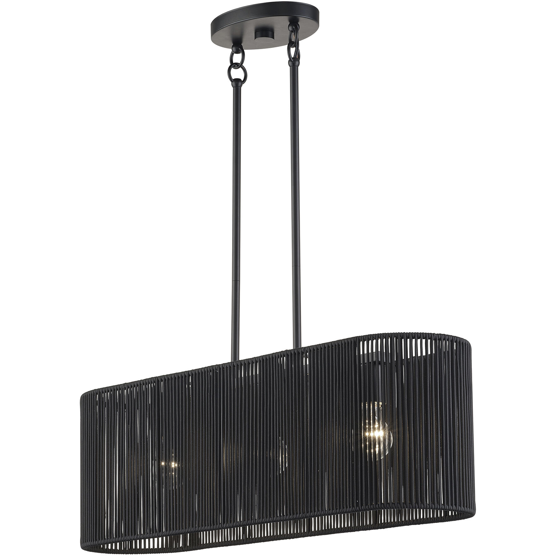 Acordia 3 Light 30 inch Black Linear Chandelier Ceiling Light, Medium