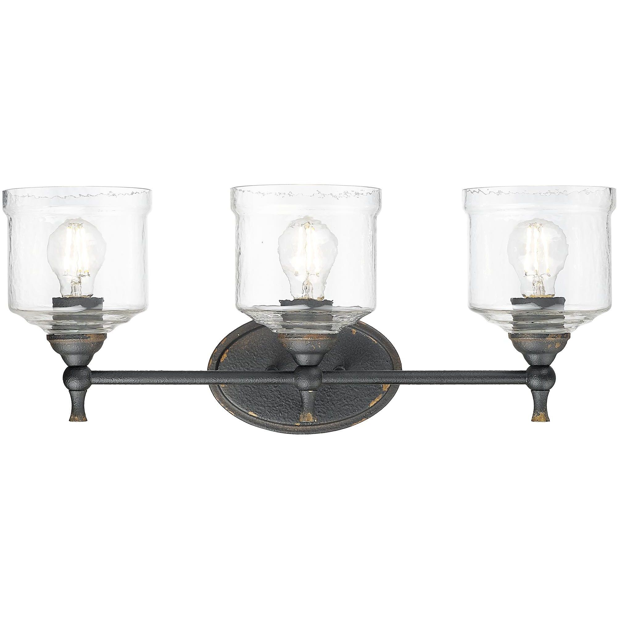 Keating Vanity Wall Light in Antique Black Iron