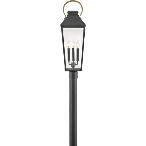 Dawson LED 30 inch Black with Burnished Bronze Outdoor Post Mount Lantern