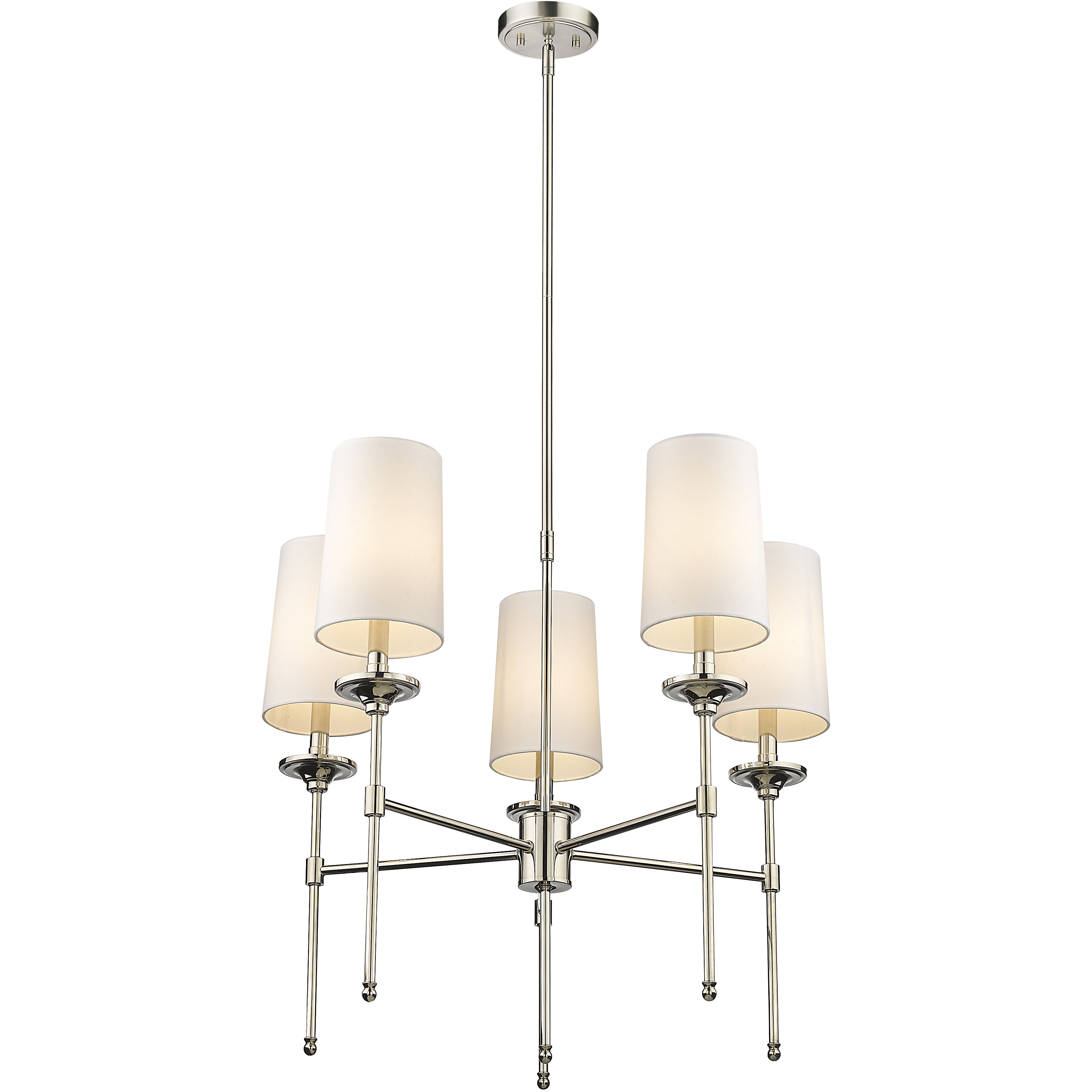 Emily 5 Light 28 inch Polished Nickel Chandelier Ceiling Light