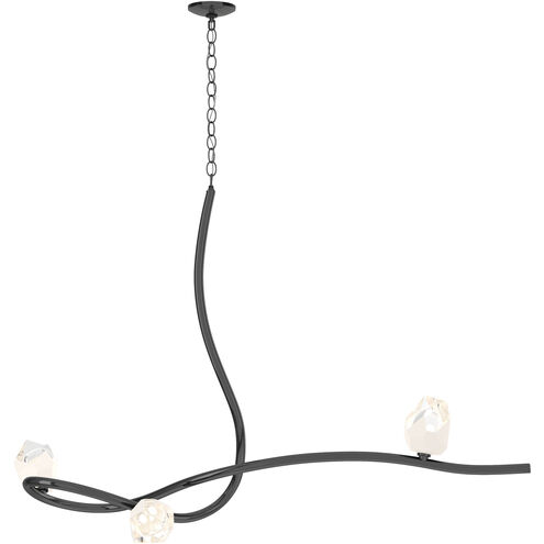 Glacier 3 Light 44.2 inch Ink Pendant Ceiling Light in White Crystal