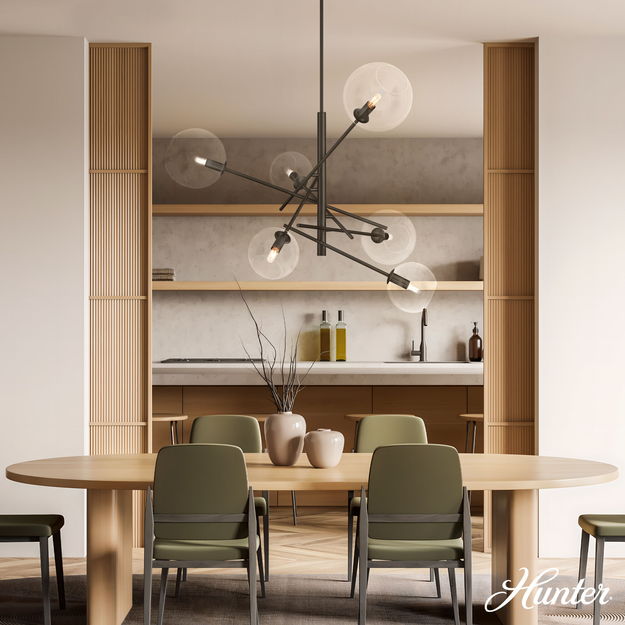 Farling 6 Light 44 inch Matte Black Chandelier Ceiling Light, Extra Large