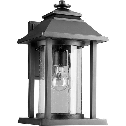 Crusoe 1 Light 16 inch Noir Outdoor Wall Lantern, Clear Seeded