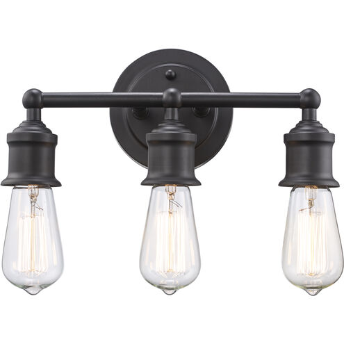 Underwood 3 Light 12 inch Rubbed Oil Bronze Vanity Bar Wall Light
