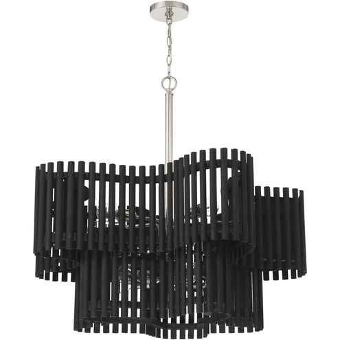 Freeform 10 Light 35.5 inch Polished Nickel/Black Walnut Chandelier Ceiling Light
