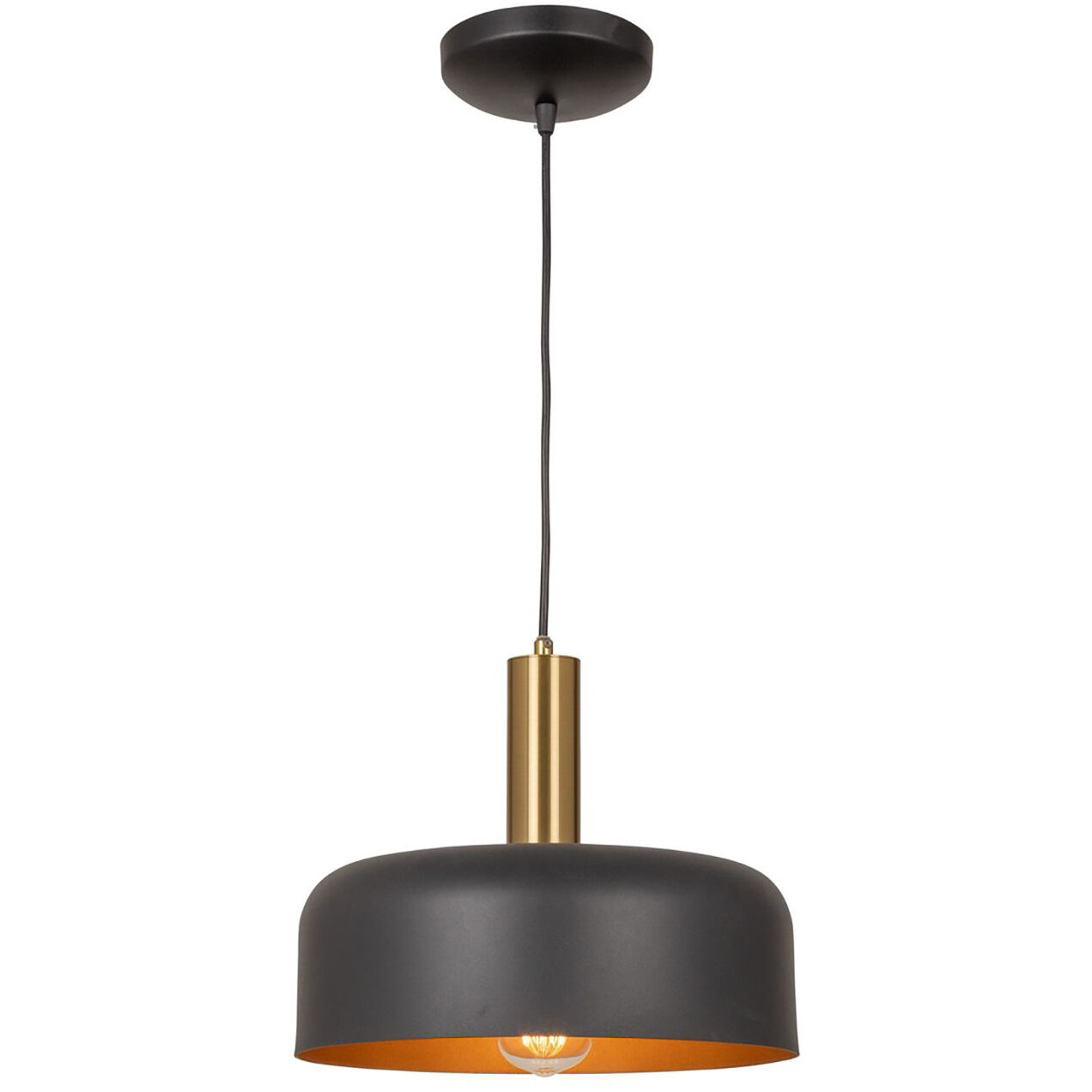Orsa LED 11.5 inch Black and Brushed Brass Pendant Ceiling Light