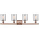 Ballston Cobbleskill LED 36 inch Antique Copper Bath Vanity Light Wall Light in Clear Glass, Ballston