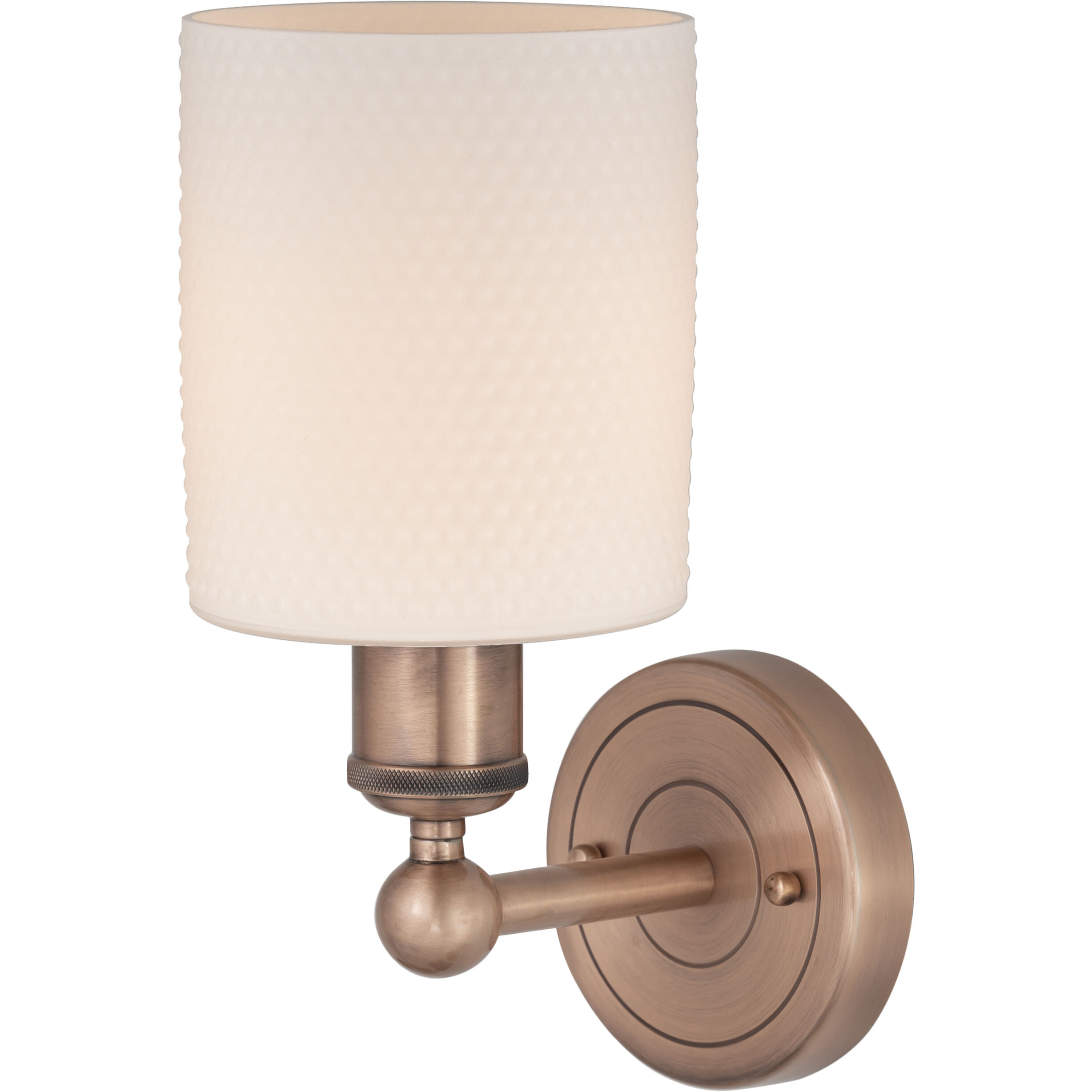 Cobbleskill Sconce Wall Light in Antique Copper, Matte White