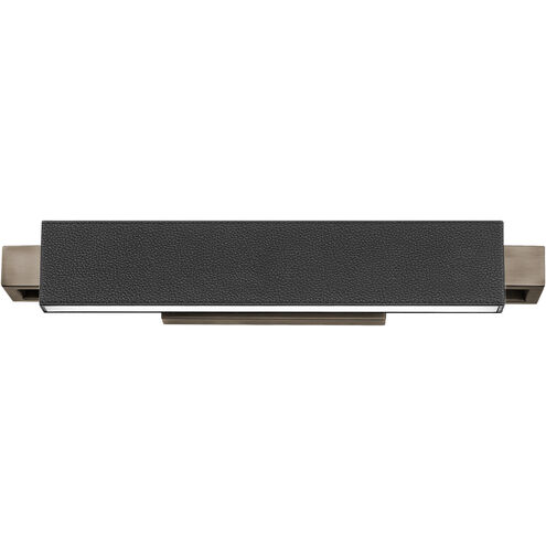 Kinsman LED 19 inch Pebbled Black Brushed Nickel Bath Vanity & Wall Light in 19in., Black/Brushed Nickel