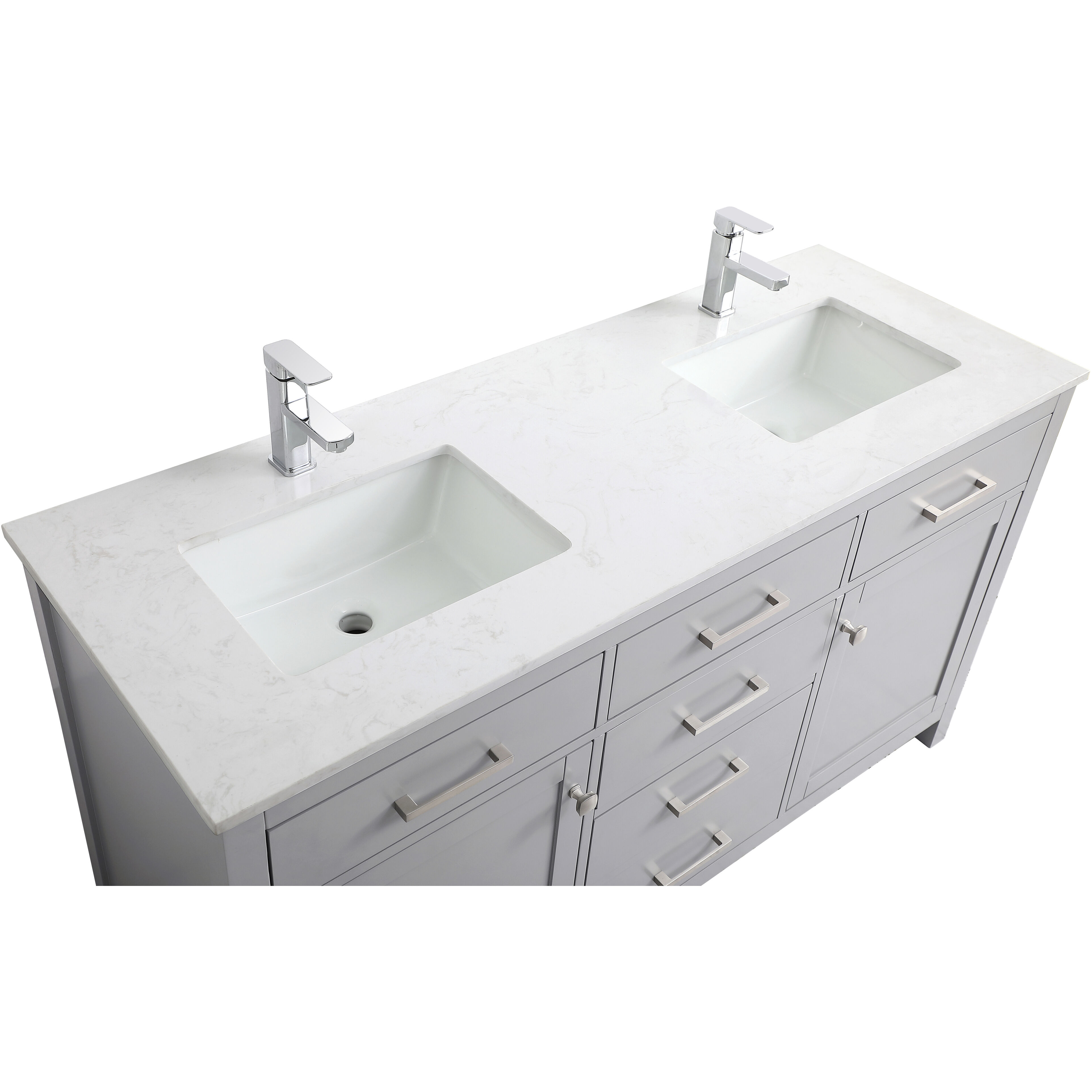 Lewis 60 X 22 X 34 inch Grey Vanity Sink Set