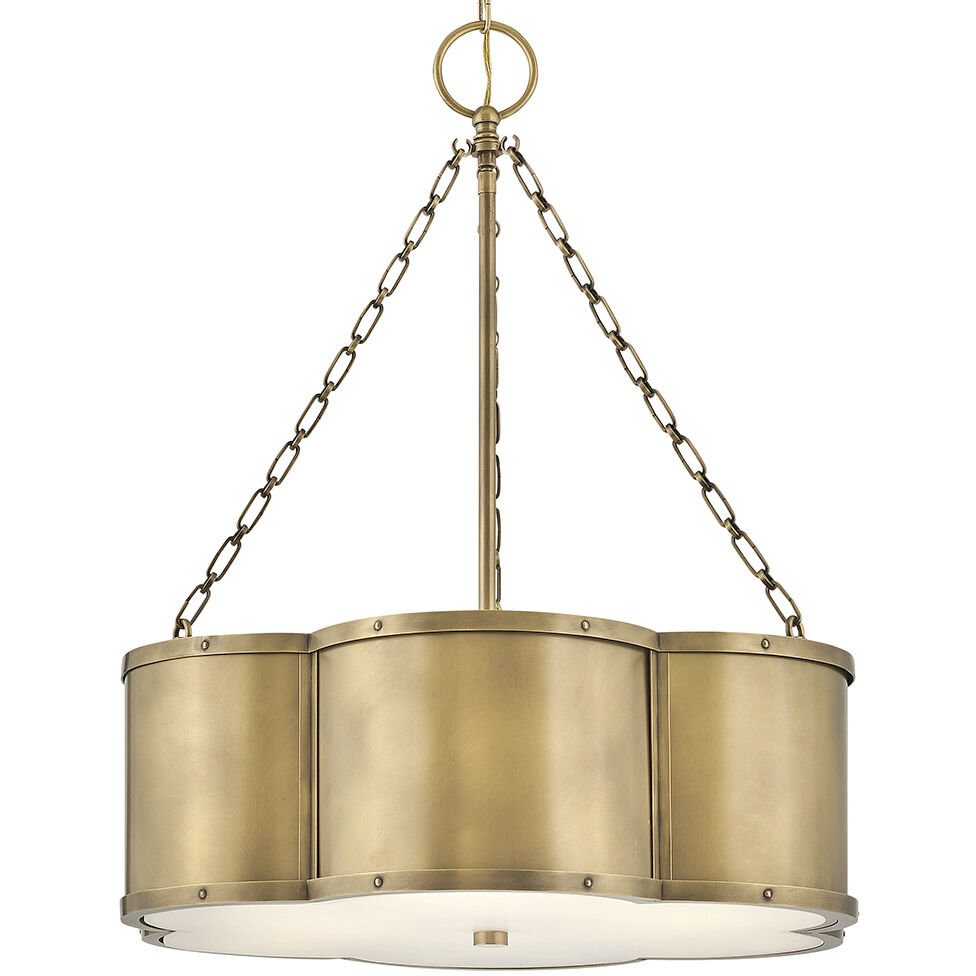 Chance 3 Light 22 inch Heritage Brass Indoor Chandelier Ceiling Light