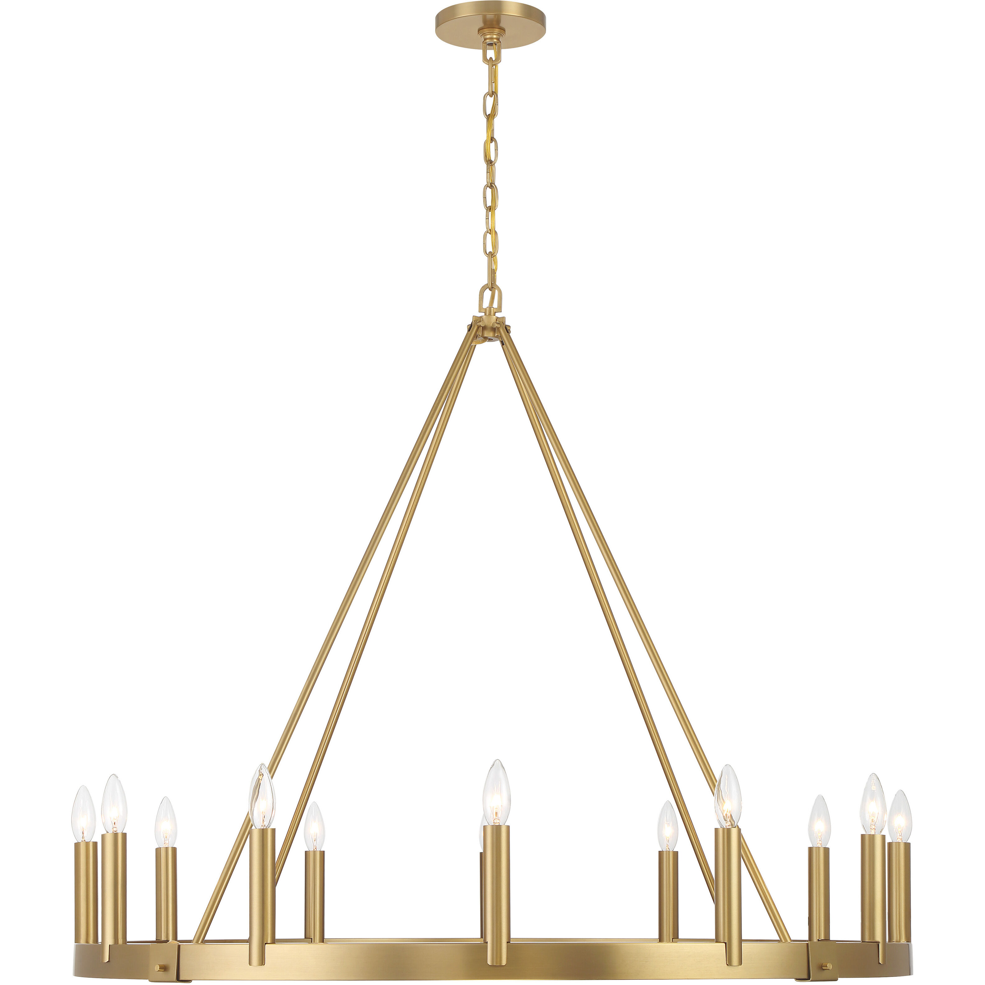 Dutton 12 Light 42.5 inch Signature Brass Chandelier Ceiling Light