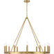 Dutton 12 Light 42.5 inch Signature Brass Chandelier Ceiling Light