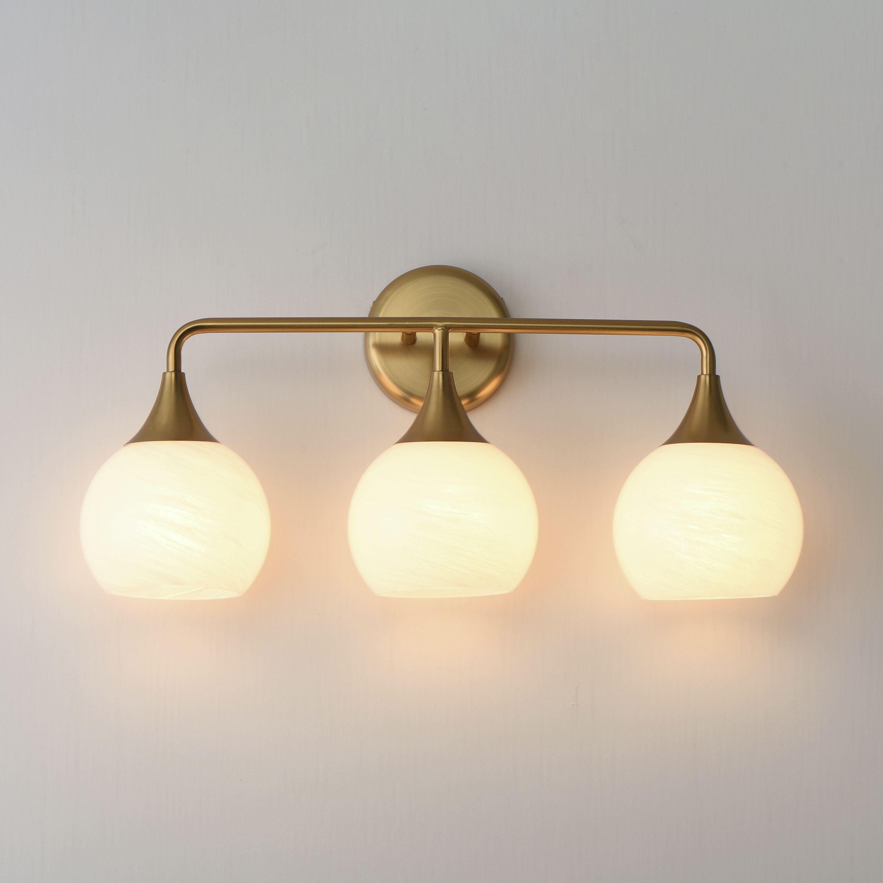 Neve 3 Light 22.5 inch Natural Aged Brass Bath Vanity Wall Light