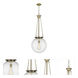 Beacon 1 Light 15.75 inch Antique Brass Pendant Ceiling Light