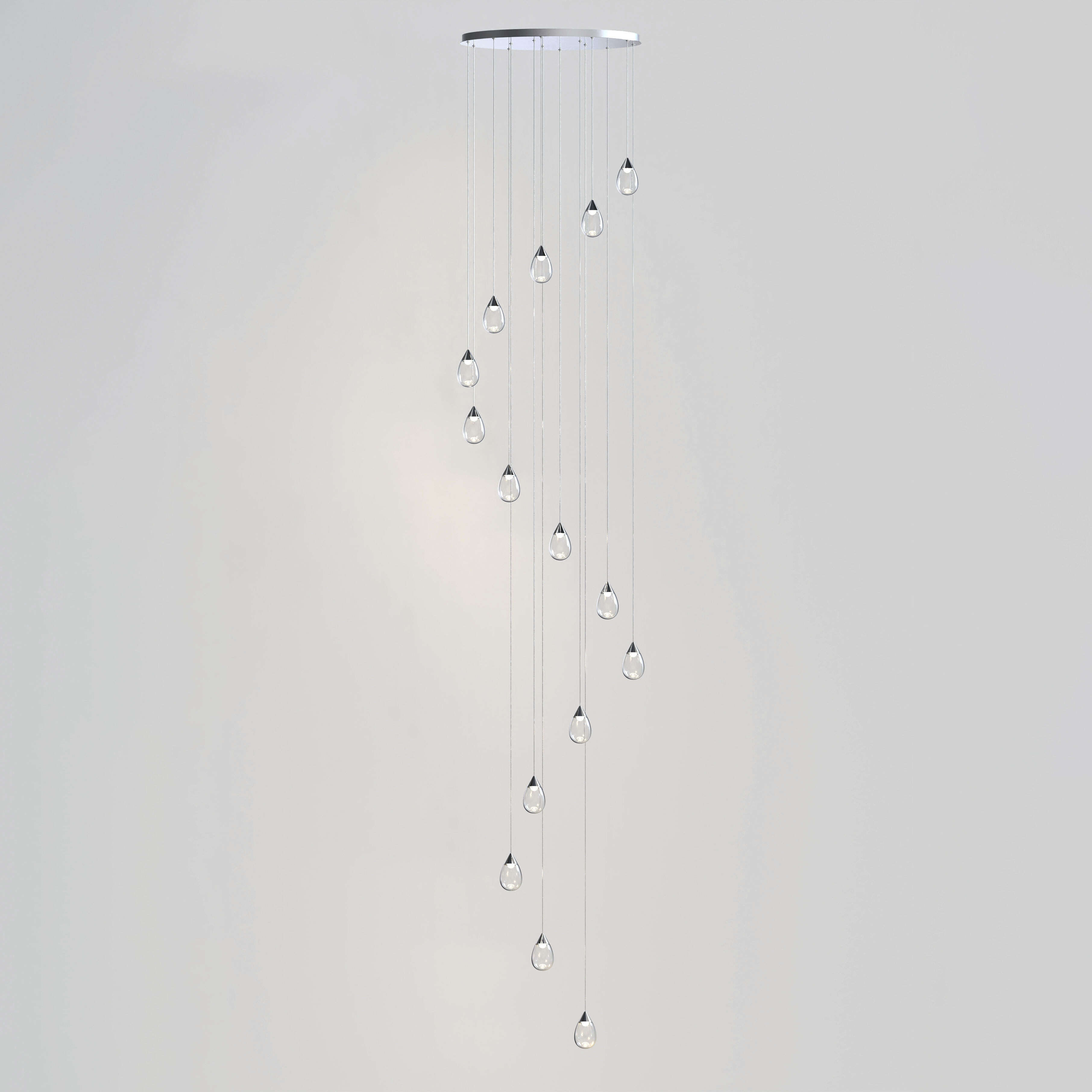 Dewdrop LED 33.75 inch Polished Chrome Multi-Light Pendant Ceiling Light