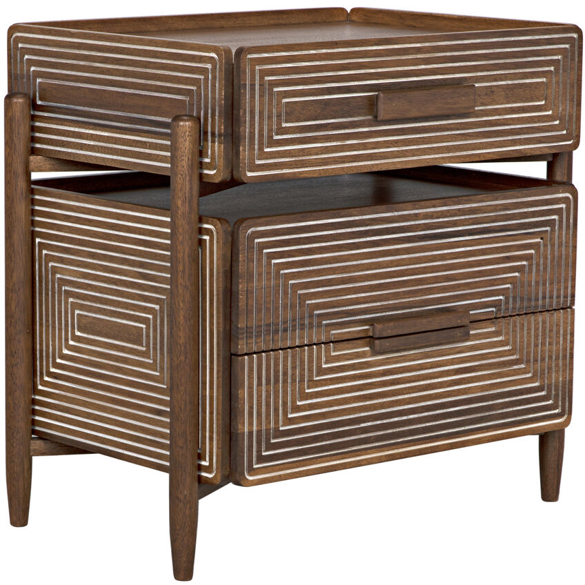 Savino 31 X 30 inch Dark Walnut Side Table