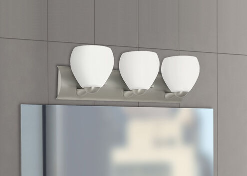 Bolla 4 Light 30 inch Satin Nickel Vanity Lighting Wall Light in Incandescent, Opal Matte Glass