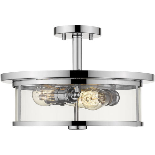 Savannah 3 Light 15.75 inch Chrome Semi Flush Mount Ceiling Light