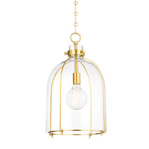 Eldridge 1 Light 16 inch Aged Brass Pendant Ceiling Light