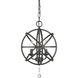 Tull 3 Light 12 inch Matte Black Chandelier Ceiling Light