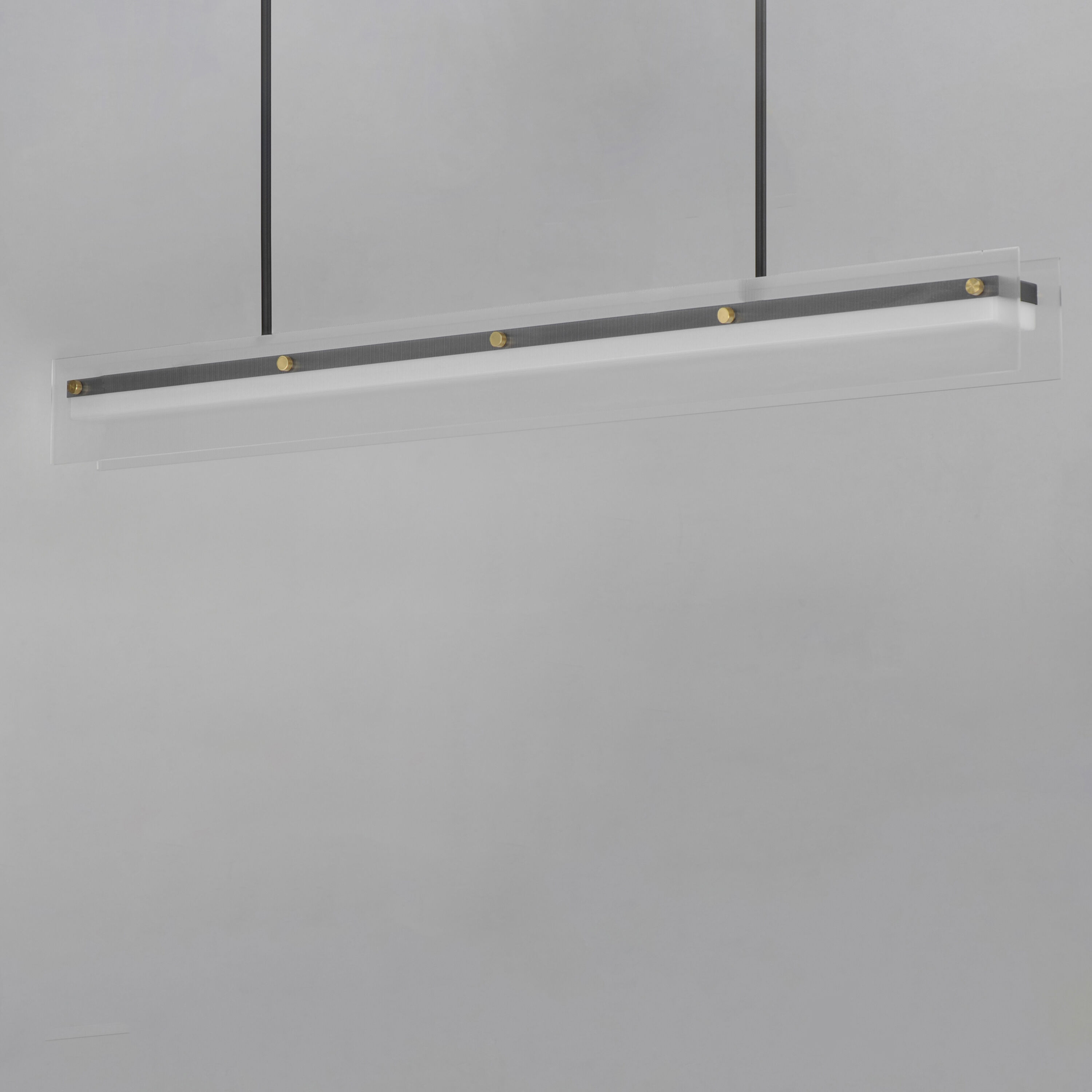 Spectre LED 47.25 inch Black and Natural Aged Brass Linear Pendant Ceiling Light