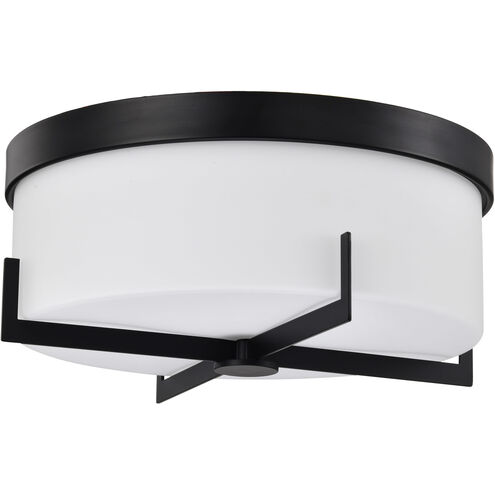 Roselle 14.38 inch Matte Black Flush Mount Ceiling Light