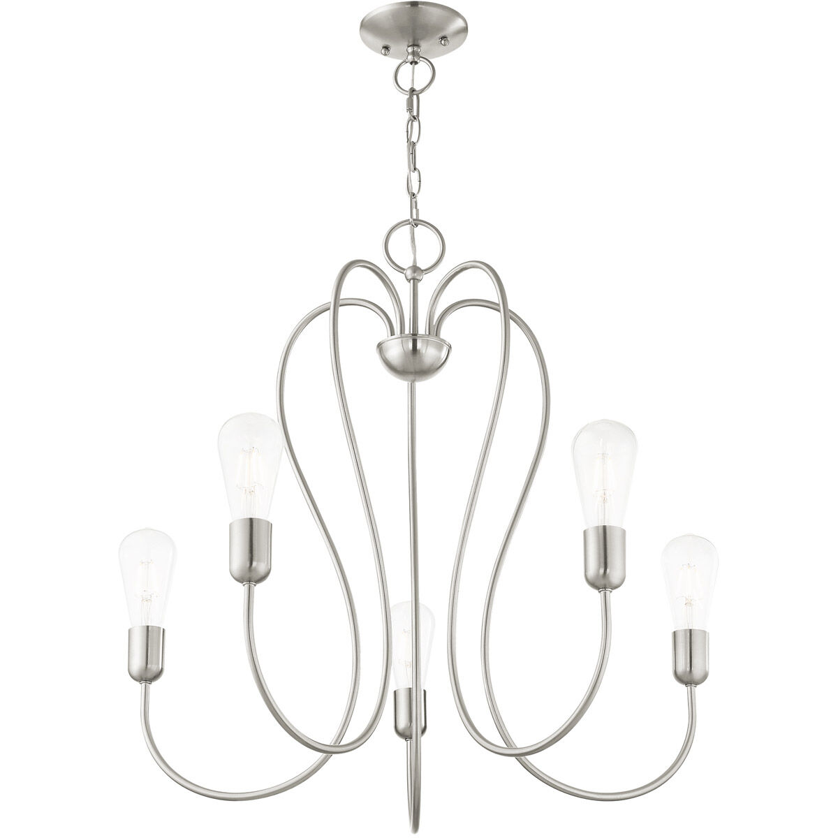 Lucerne 5 Light 24 inch Brushed Nickel Chandelier Ceiling Light