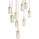 Javier 9 Light 25 inch Antique Brass Multi-Port Chandelier Ceiling Light
