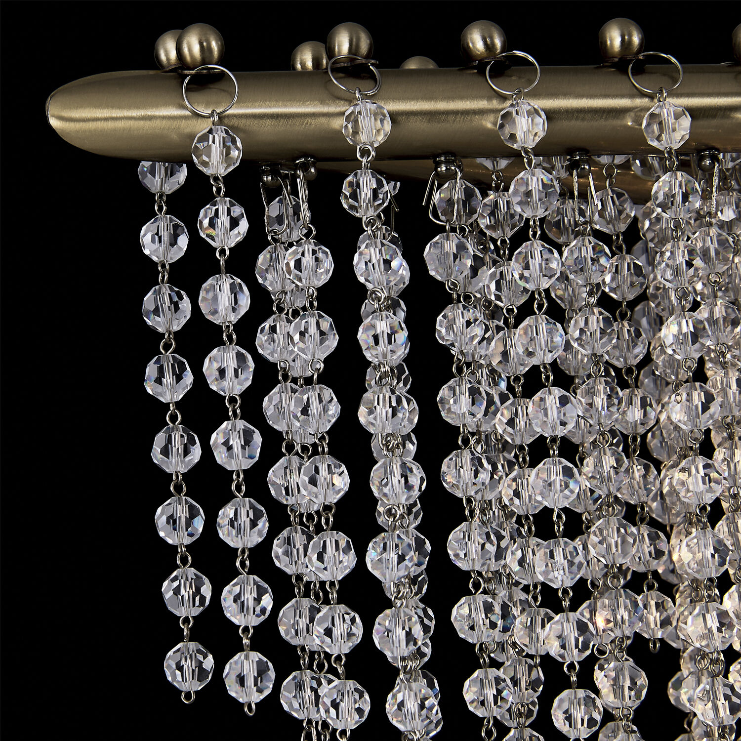 Farfalle 9 Light 9 inch Brushed Champagne Gold Linear Pendant Ceiling Light