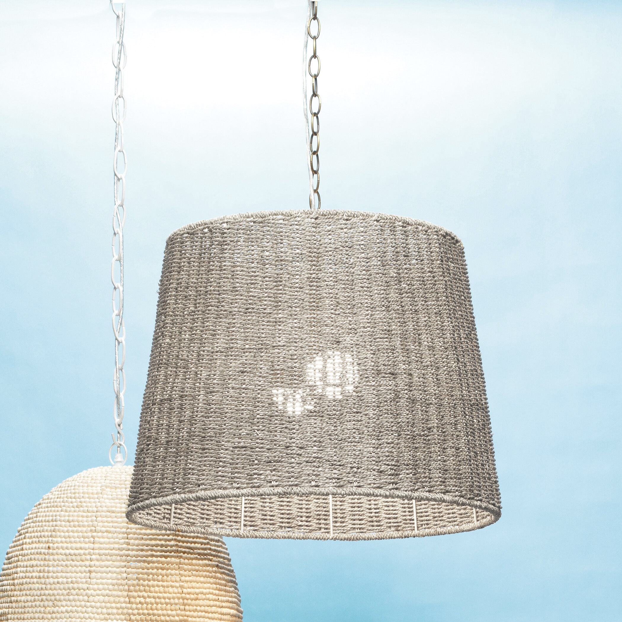 Willow 2 Light 24 inch Natural Seagrass Chandelier Ceiling Light